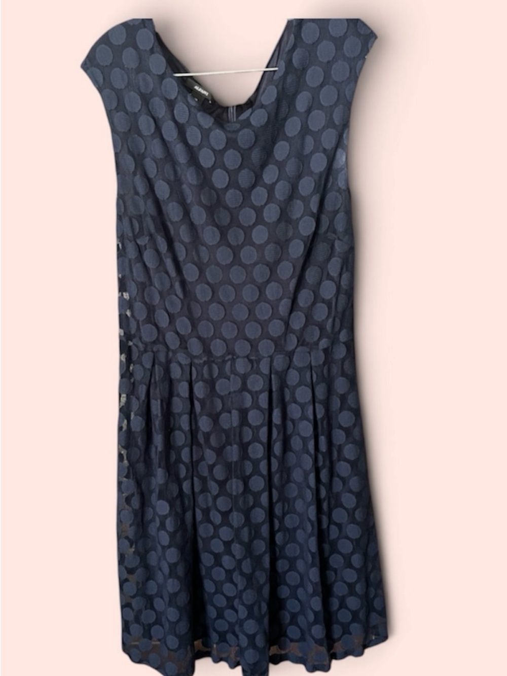 Alfani Navy Polka Dot Fit & Flare Dress